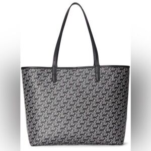 Ralph Lauren Collins Coated Canvas Monogram Large Handbag Purse Shoulder Bag